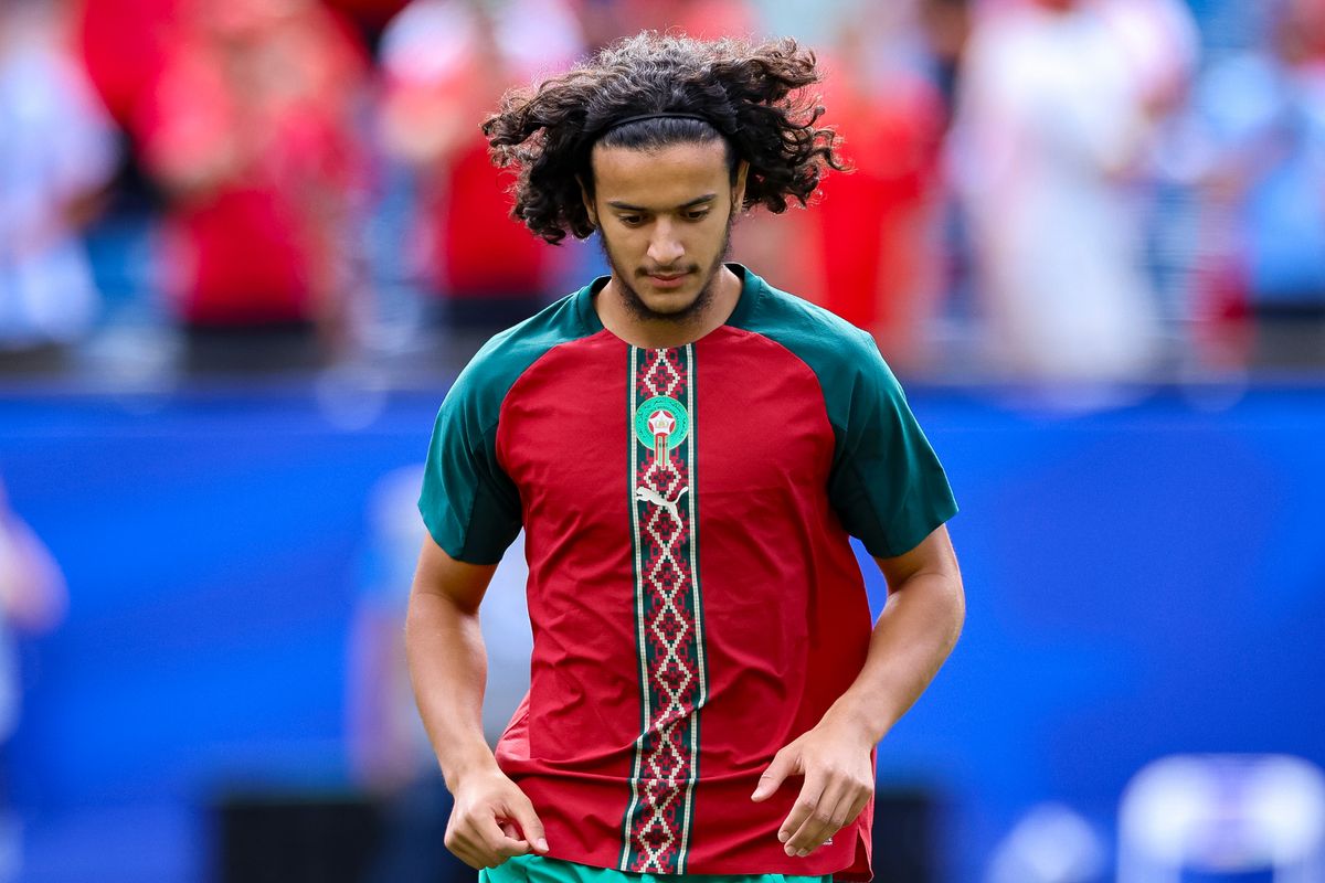 Ayyoub Bouaddi prior to the FIFA World Cup 2026 Quarter Final match between France and Morocco.