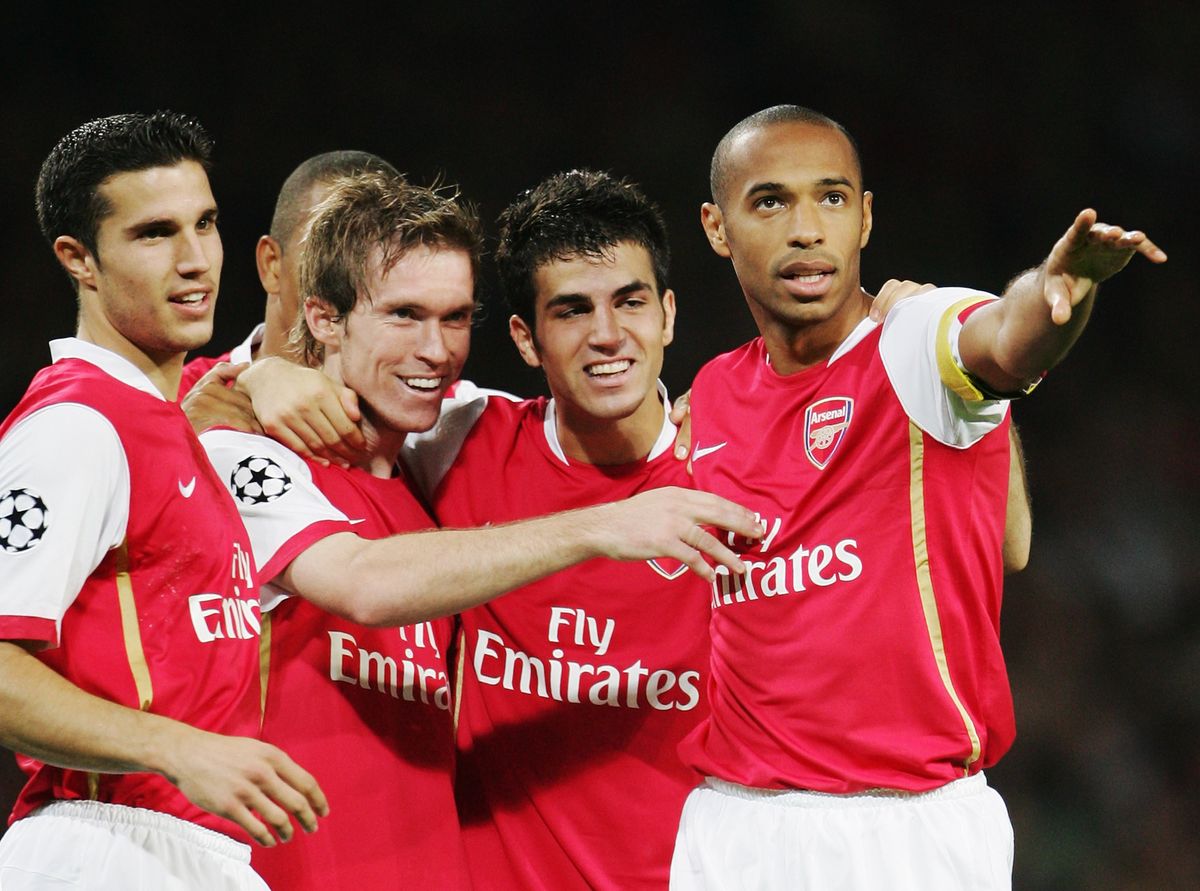 Alexander Hleb with Robin Van Persie, Cesc Fabregas and Thierry Henry