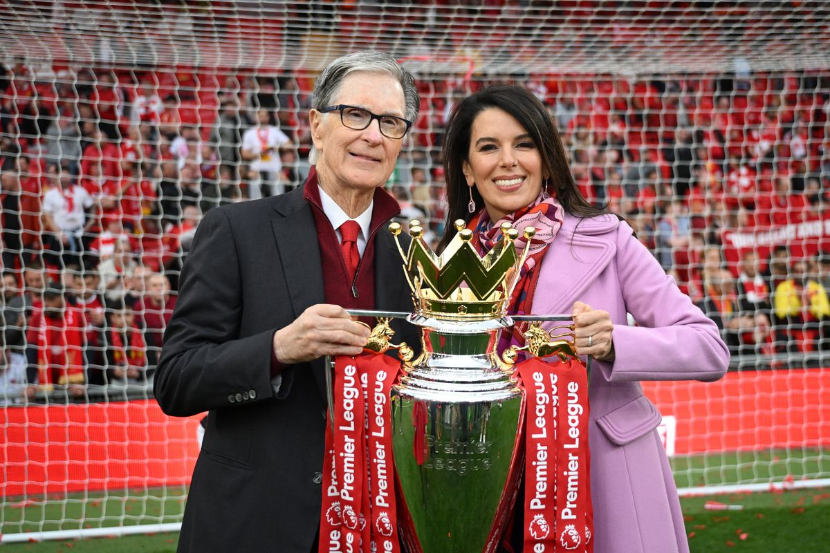 John W. Henry celebrates after Liverpool's Premier League title win in 2025