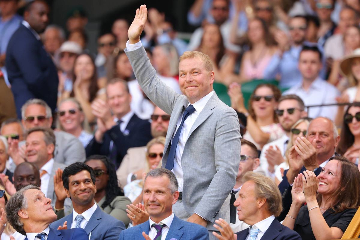 Sir Chris Hoy was a guest in the Royal Box on day six of The Championships Wimbledon 2026 