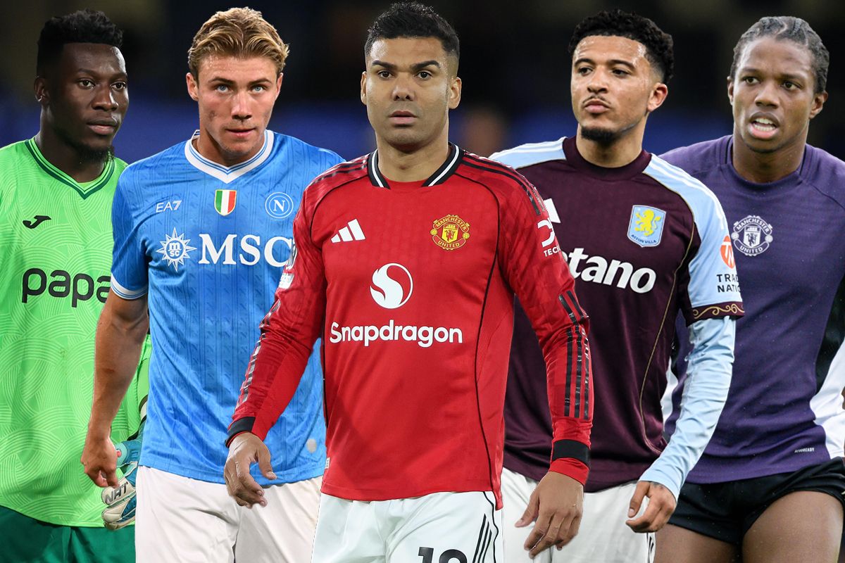 Casemiro, Rasmus Hojlund, Jadon Sancho, Tyrell Malacia and Andre Onana.