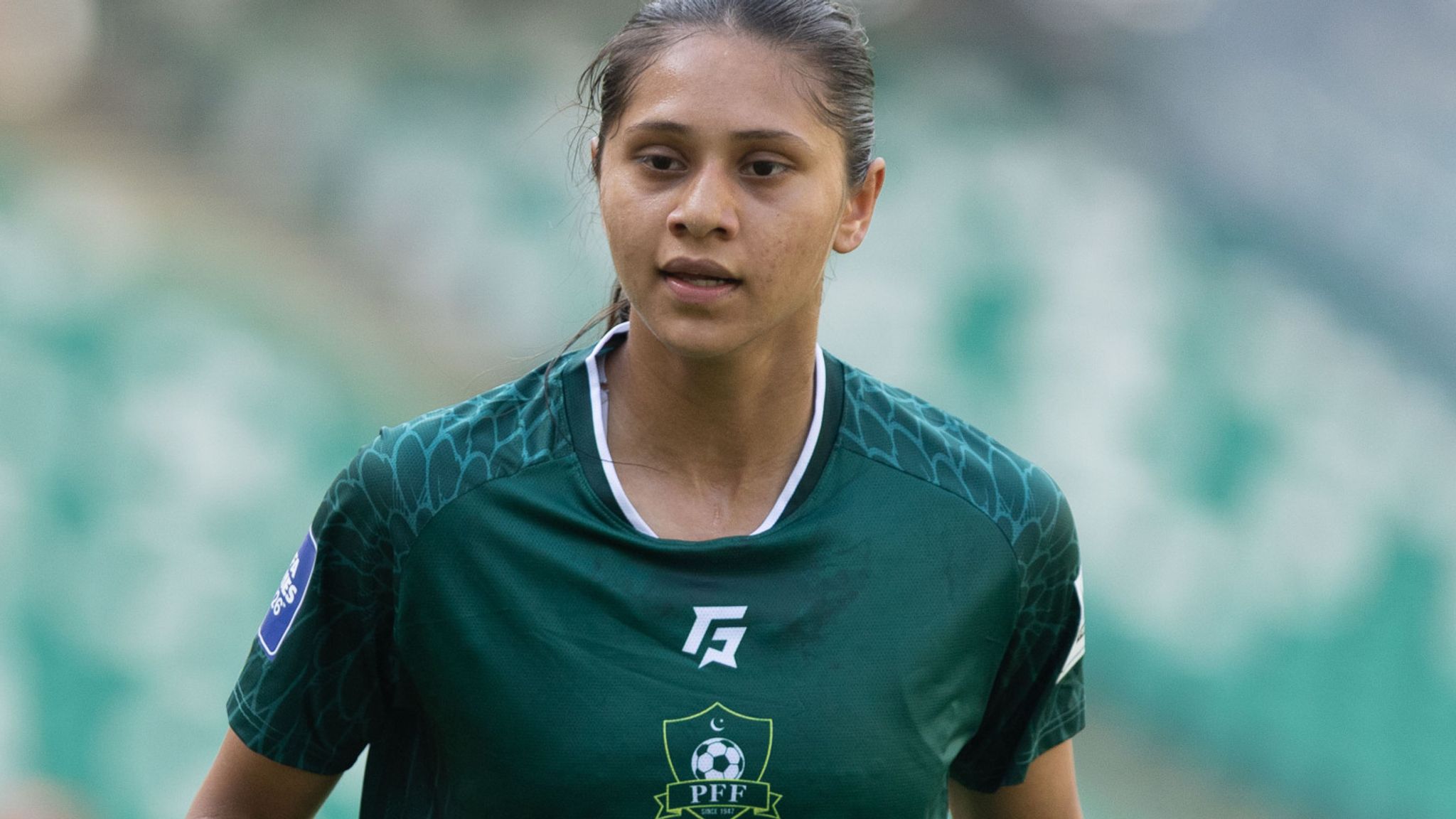 East Londoner Zahmena Malik in action for Pakistan at the FIFA Series in the Ivory Coast (credit: Pakistan Football Federation)