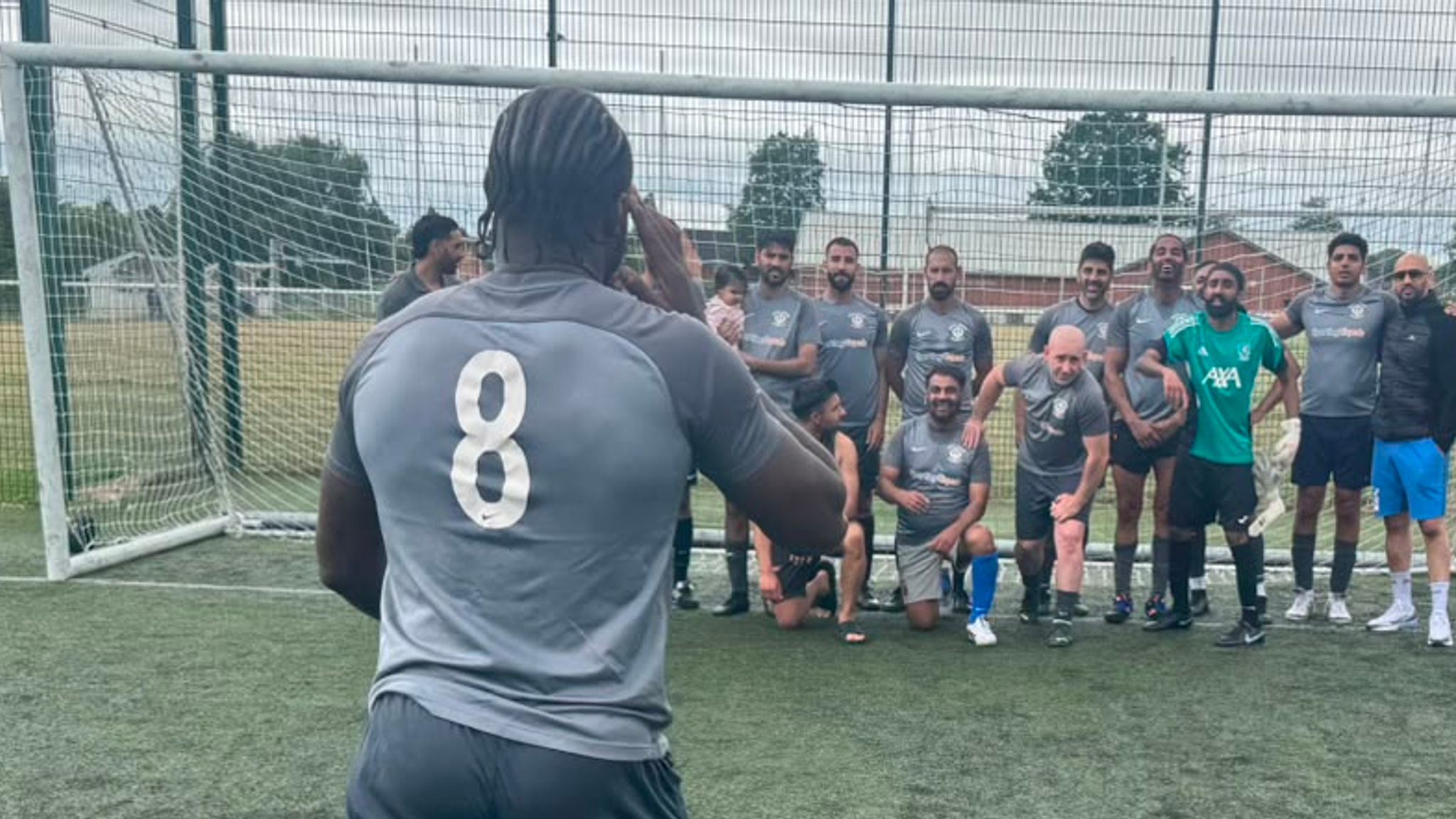 Michail Antonio and Singh Sabha Slough team-mates at KFF tournament Leicester