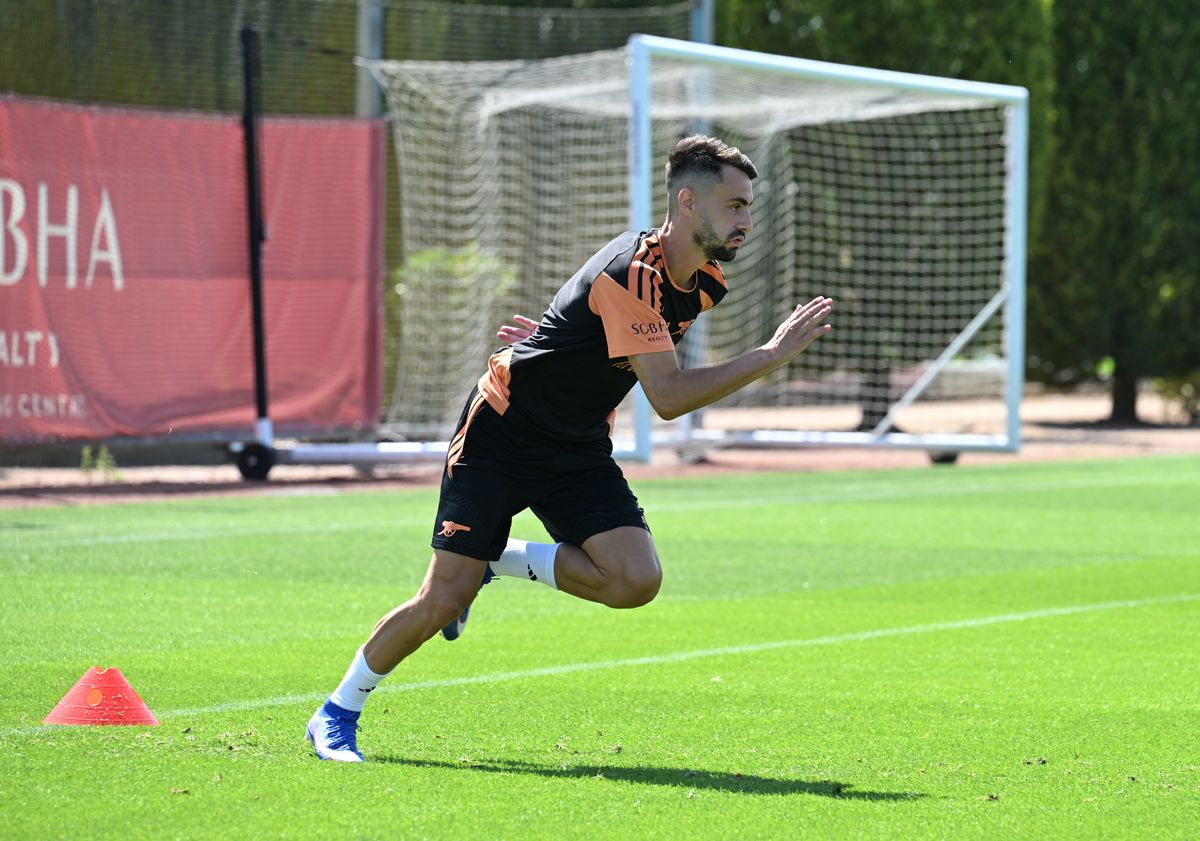 Fabio Vieira of Arsenal during a training session at Sobha Realty Training Centre on July 20, 2026 in London Colney, England.