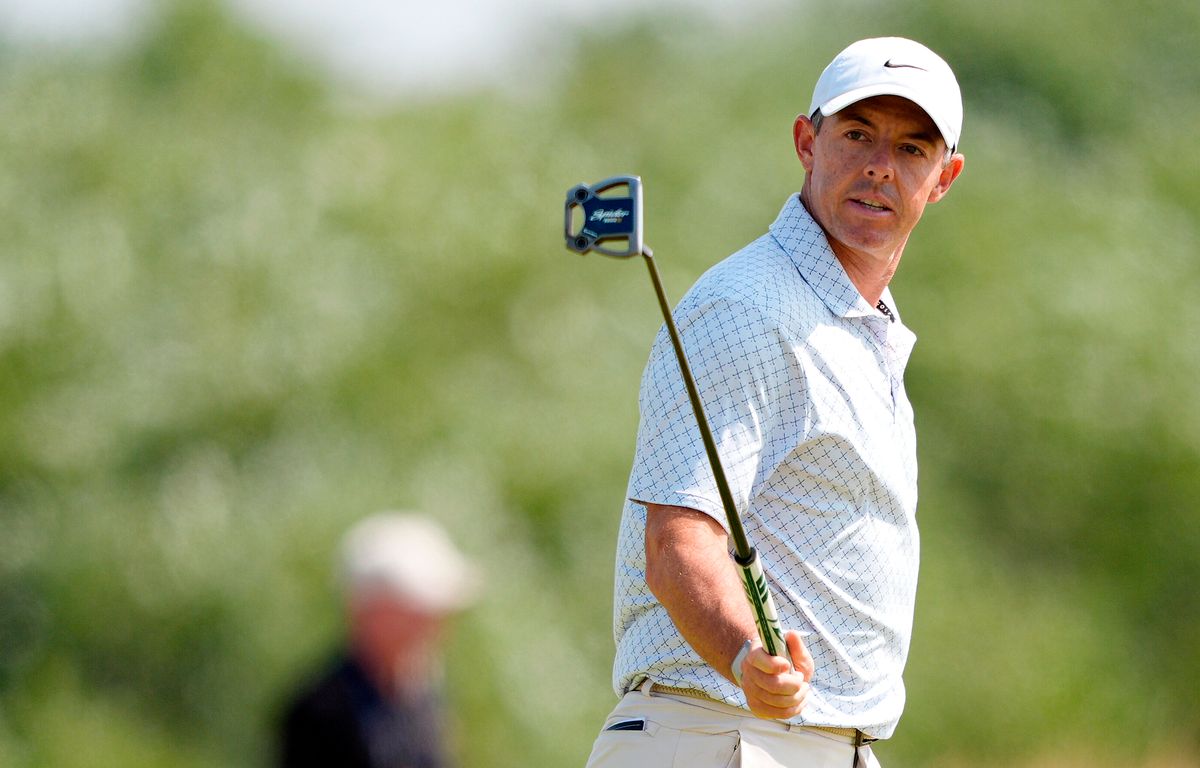 Rory McIlroy during his round at the 2026 Open Championship