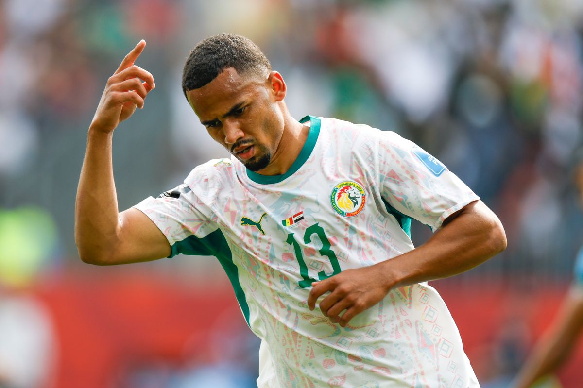 TORONTO, CANADA - JUNE 26: Iliman Ndiaye #13 of Senegal celebrates his goal during the FIFA World Cup 2026 Group I match between Senegal and Iraq at Toronto Stadium on June 26, 2026 in Toronto, Canada. (Photo by Michael Miller/ISI Photos/ISI Photos via Getty Images)
