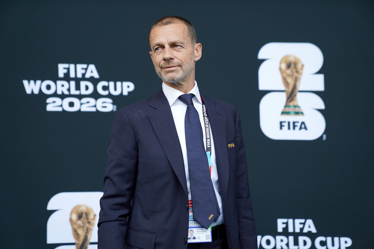 MEXICO CITY, MEXICO - JUNE 11: UEFA President Aleksander Ceferin arrives before the FIFA World Cup 2026 Group A match between Mexico and South Africa at Mexico City Stadium on June 11, 2026 in Mexico City, Mexico. (Photo by Toya Sarno Jordan - FIFA/FIFA via Getty Images)