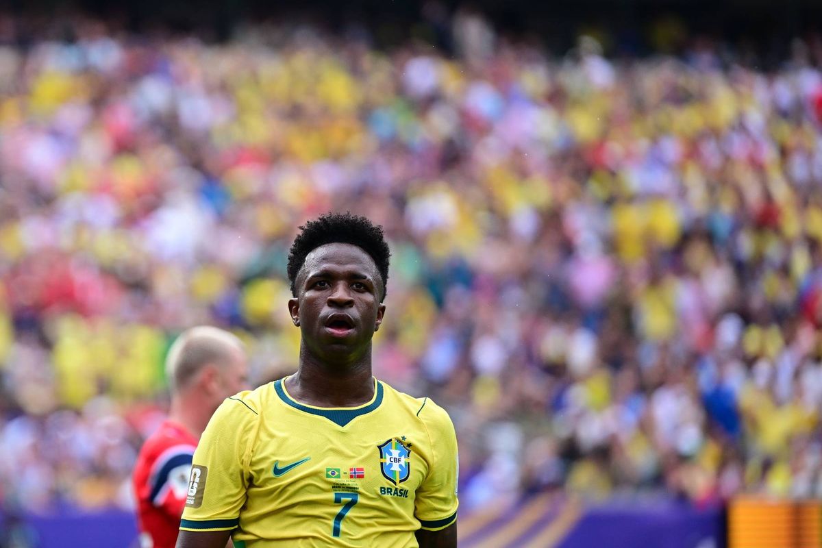 Vinicius Jr looks on