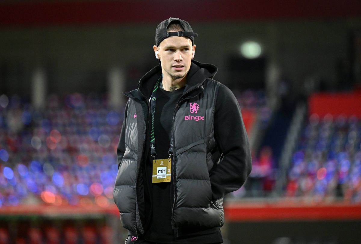 Mykhaylo Mudryk ahead of the UEFA Conference League 2024/25 League Phase MD4 match between 1. FC Heidenheim 1846 and Chelsea FC.