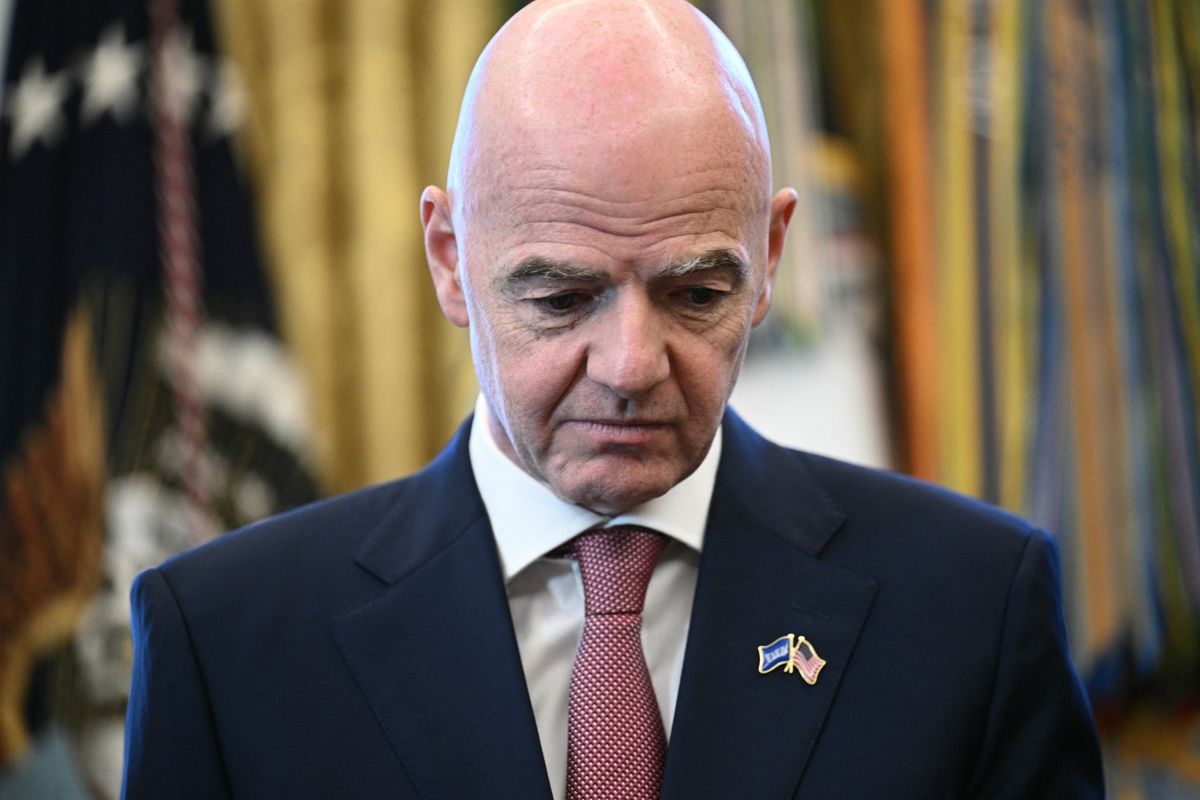 FIFA president Gianni Infantino looks on during a meeting with the White House Task Force on the FIFA World Cup 2026 in the Oval Office of the White House in Washington, DC on November 17, 2025