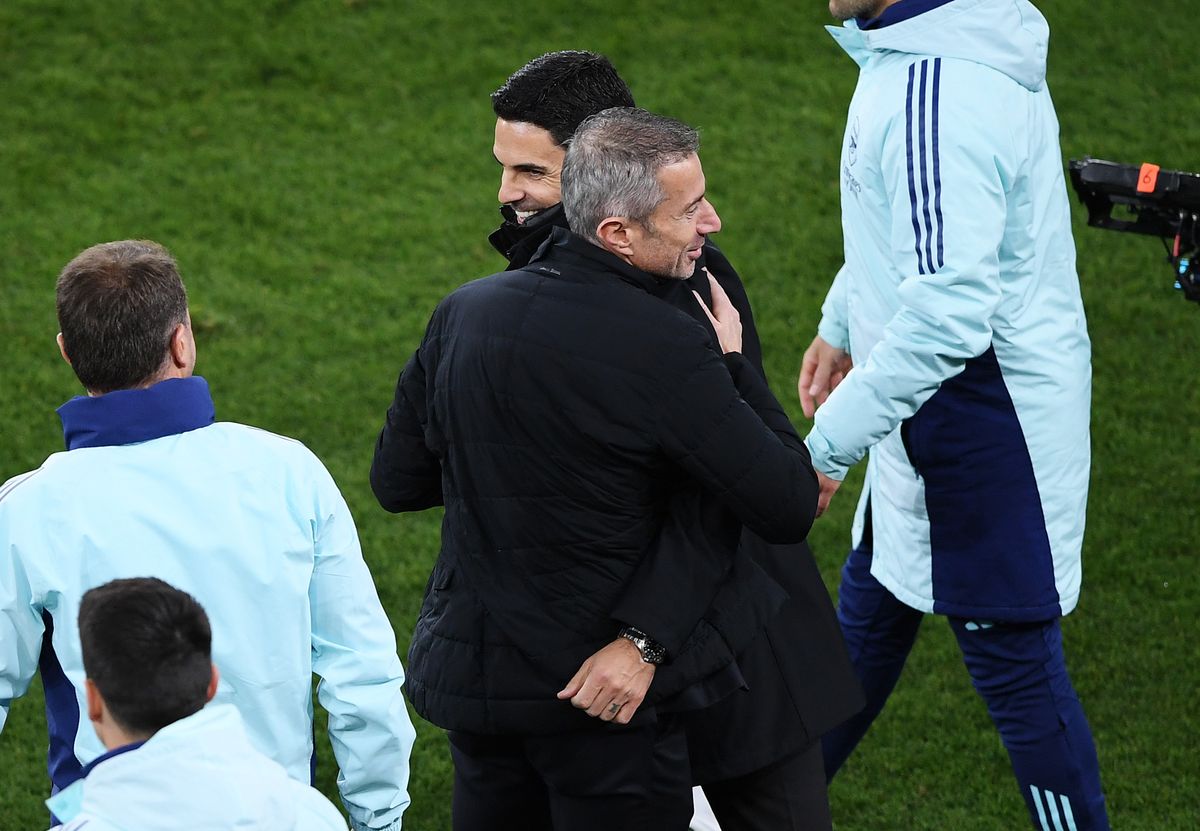 Mikel Arteta and Andrea Berta