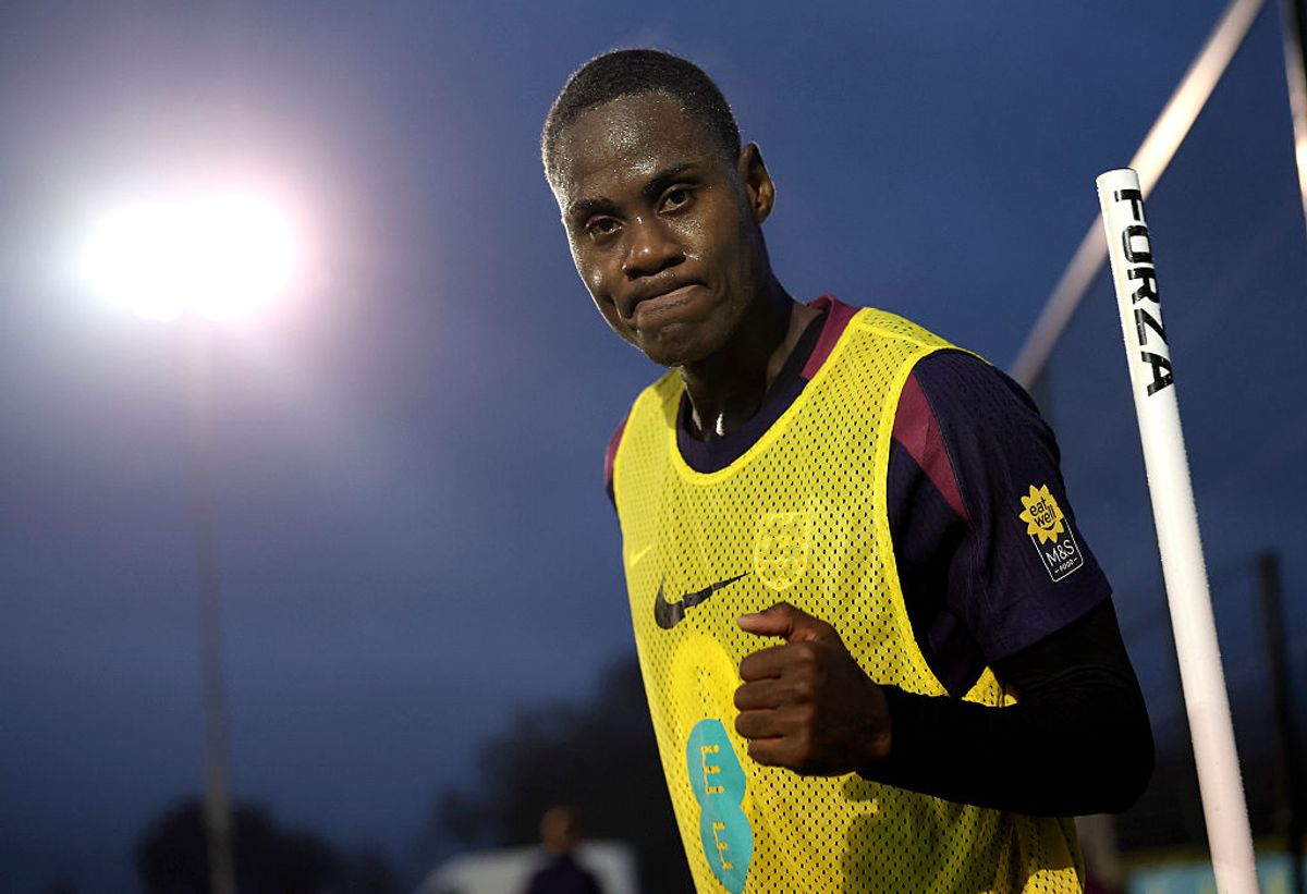 Trevoh Chalobah of England reacts during a training session at Tottenham Hotspur Training Centre
