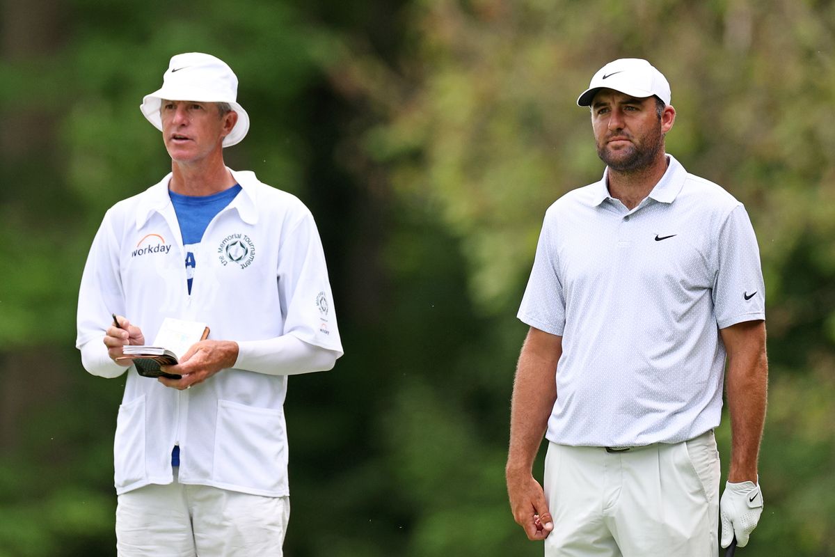 Scottie Scheffler and caddie Ted Scott