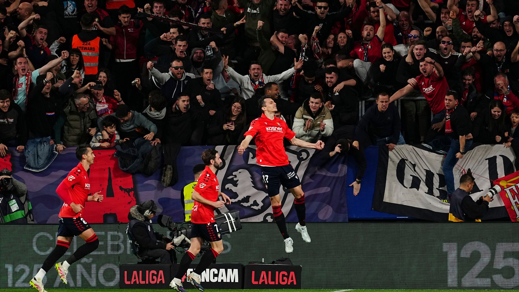 Osasuna's Ante Budimir celebrates after scoring against Real Madrid earlier this year