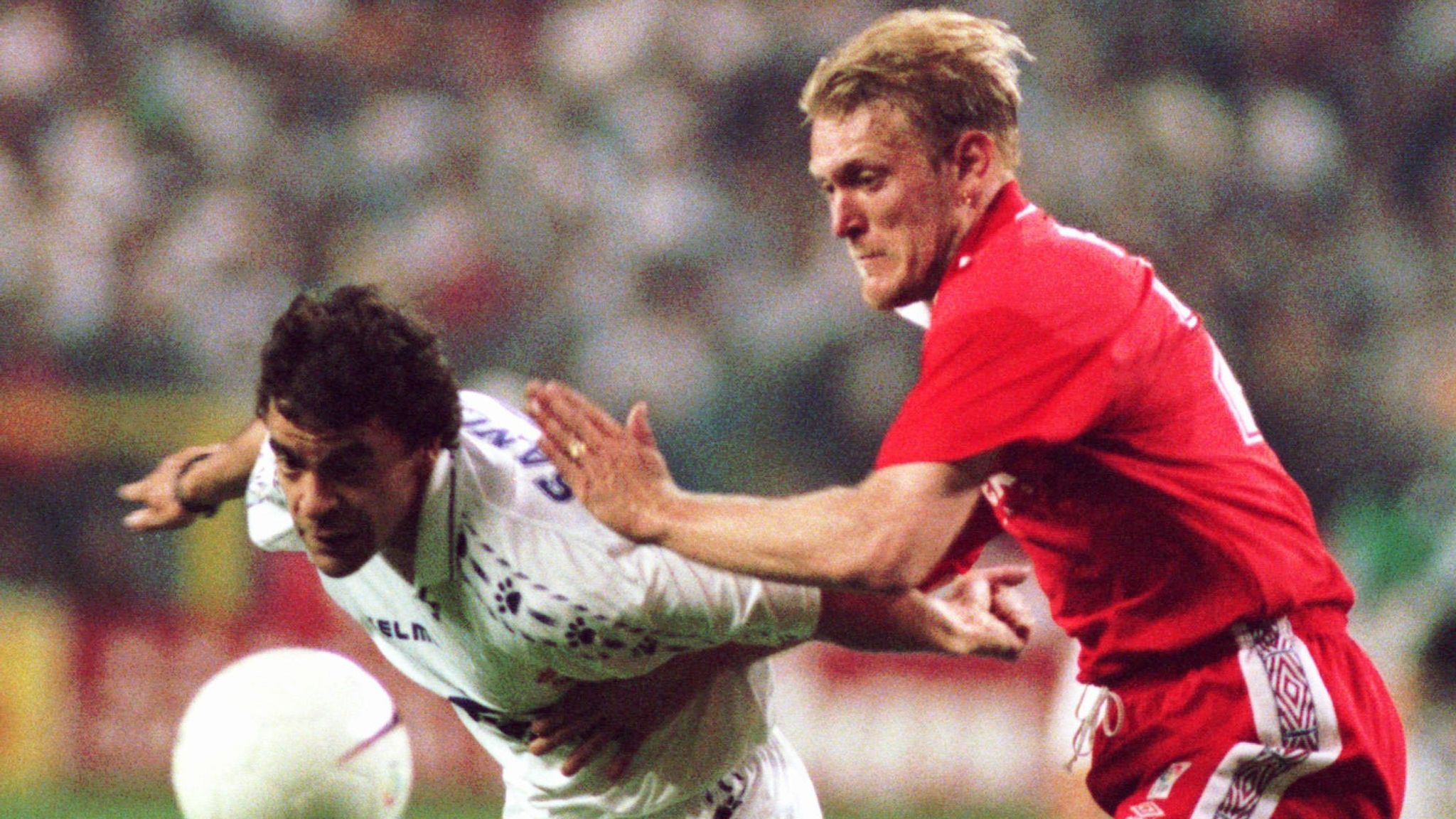 Robert Prosinecki in action for Sevilla against former club Real Madrid in 1997