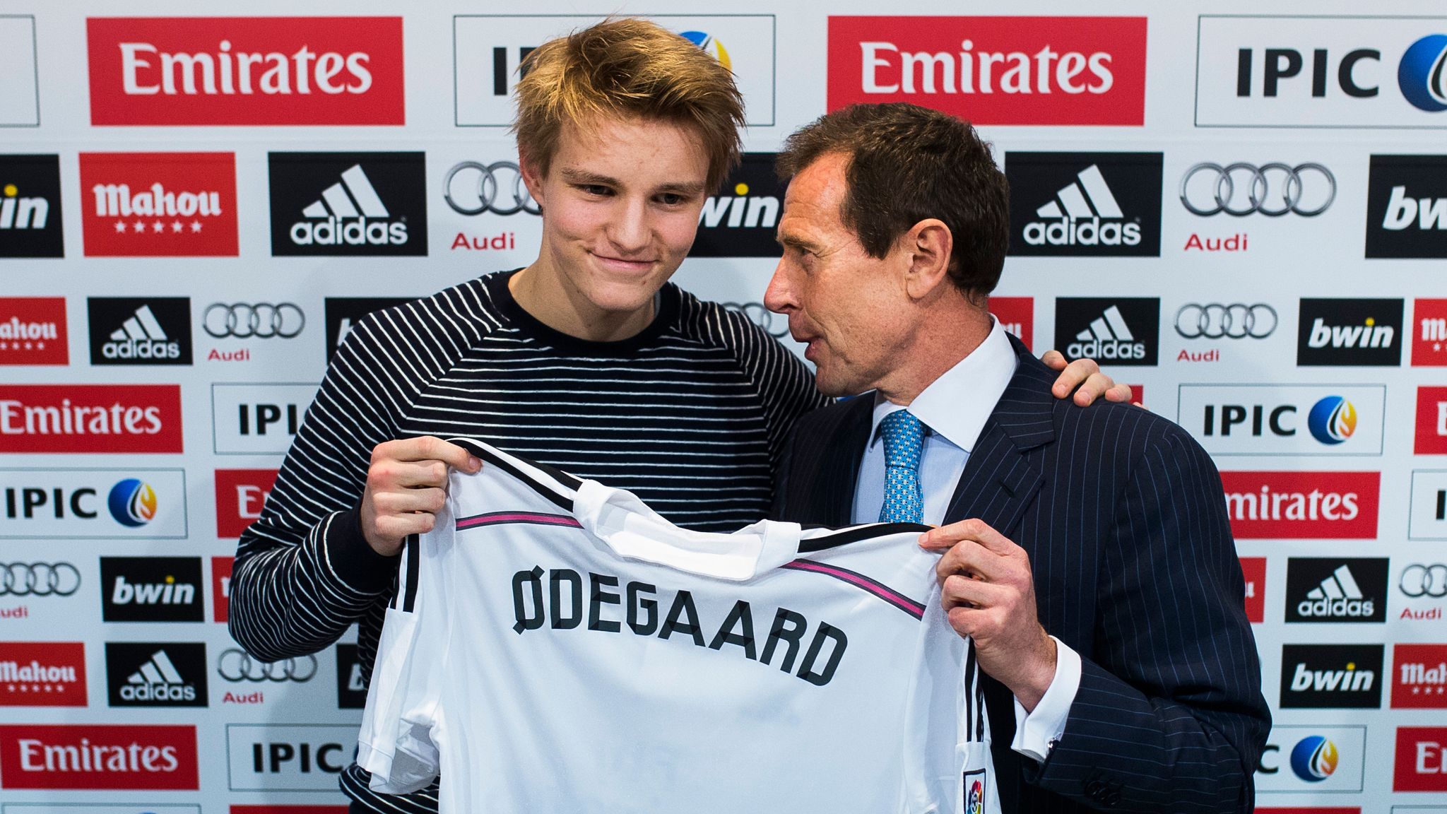 Martin Odegaard is unveiled as a Real Madrid player in January 2015