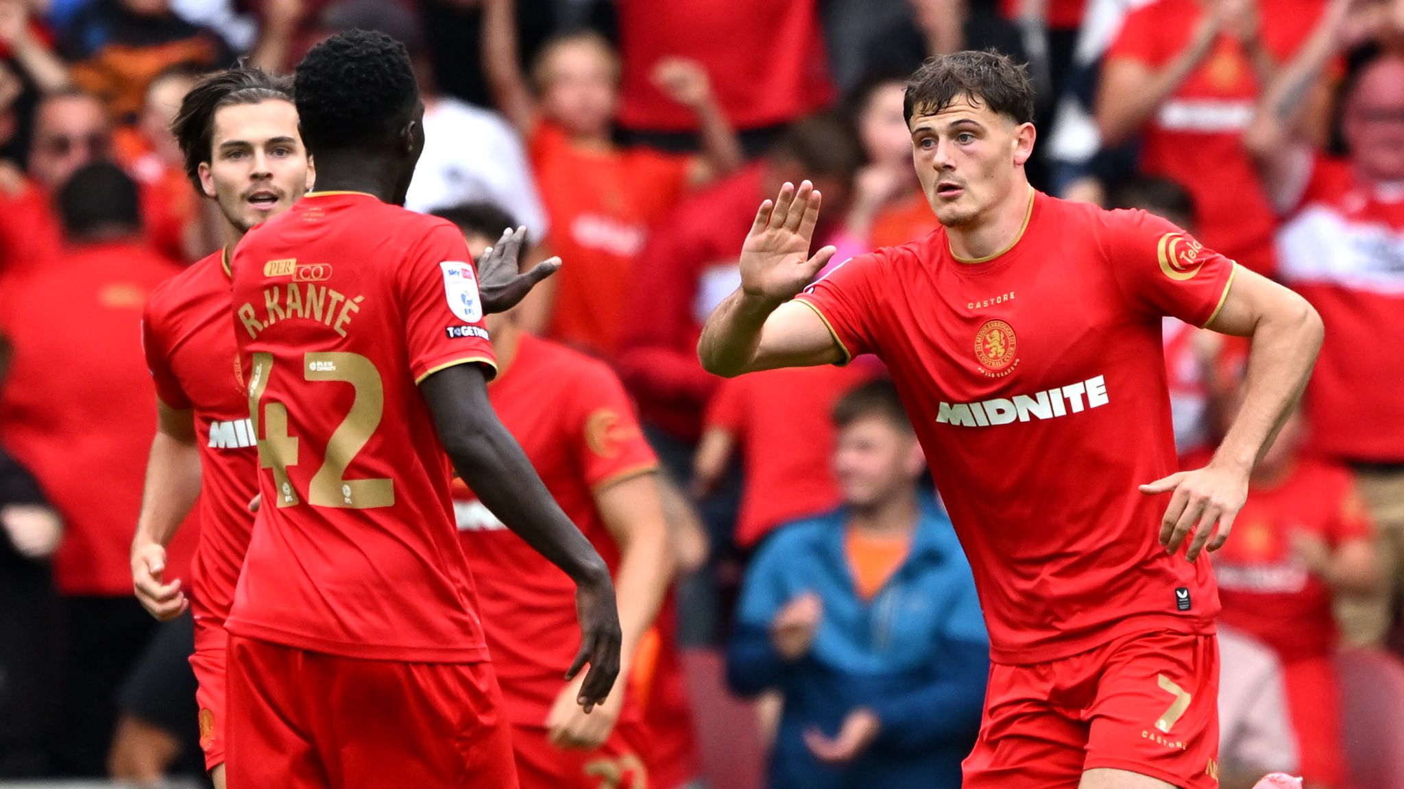 Lankshear celebrates scoring a goal for Midlesbrough but there are many more to come