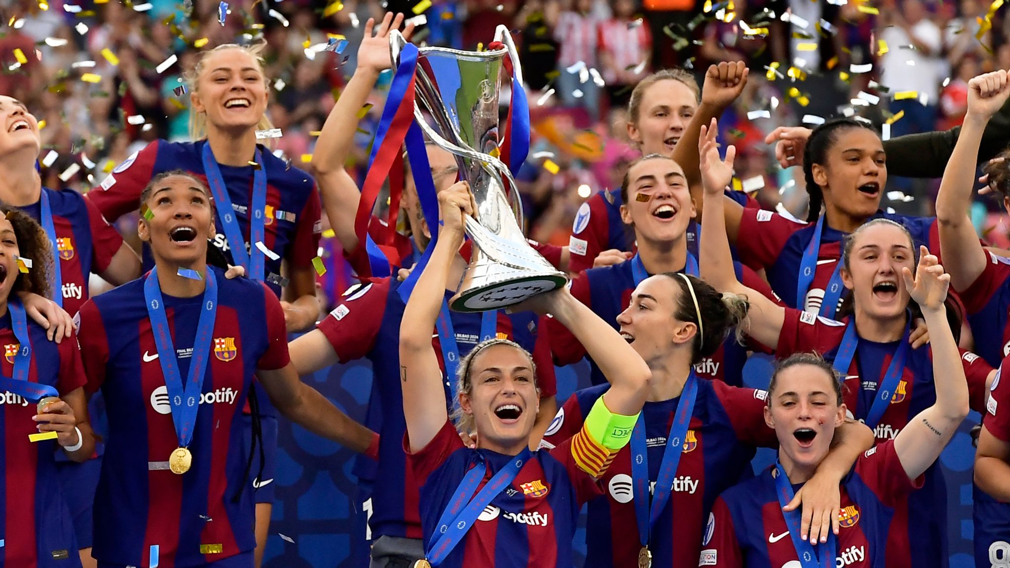 Lucy Bronze and Keira Walsh - now both at Chelsea - won the Champions League with Barcelona