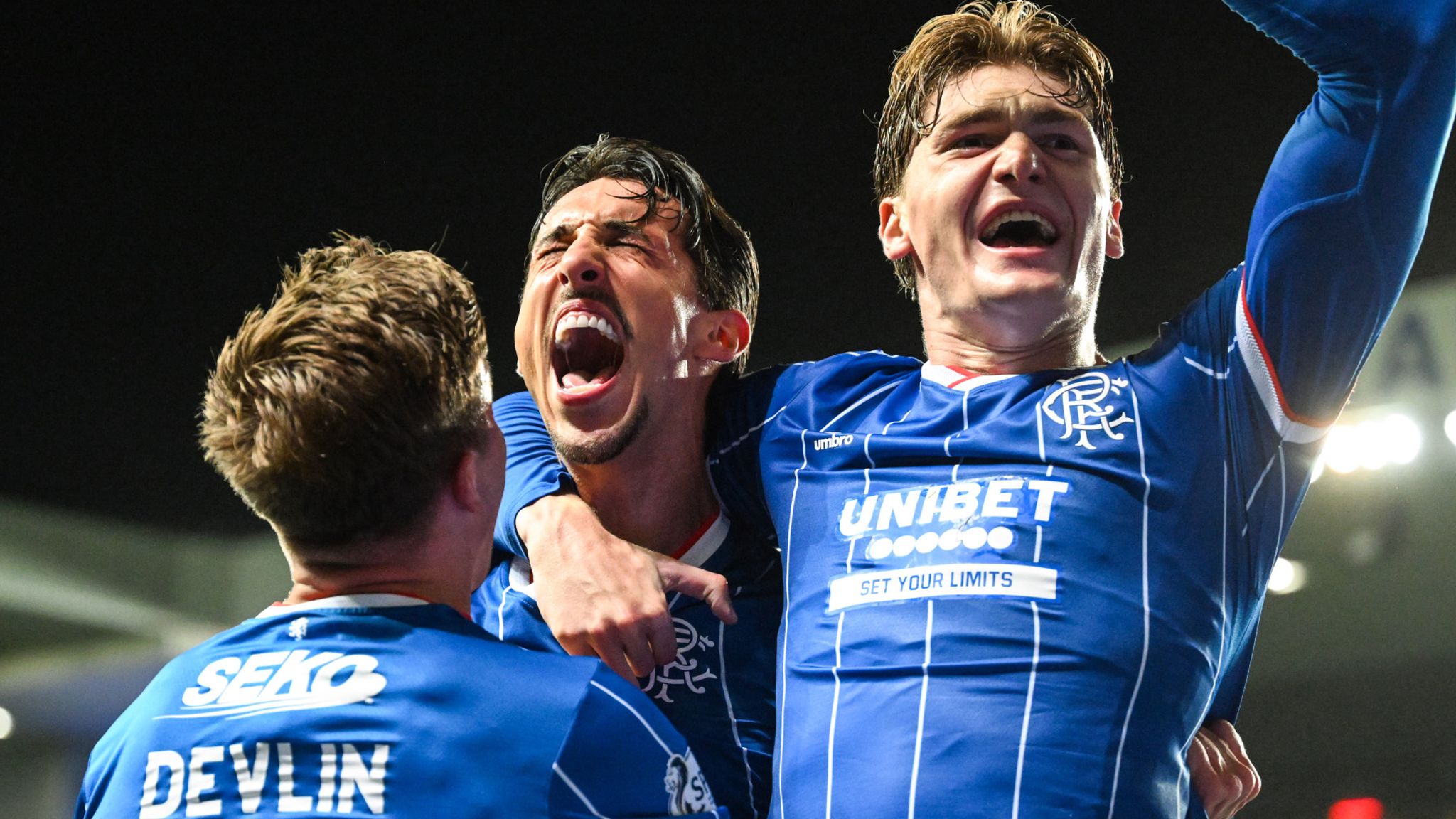 Bojan Miovski (C) scored Rangers' winner in midweek, while Ryan Naderi (R) started at Ibrox