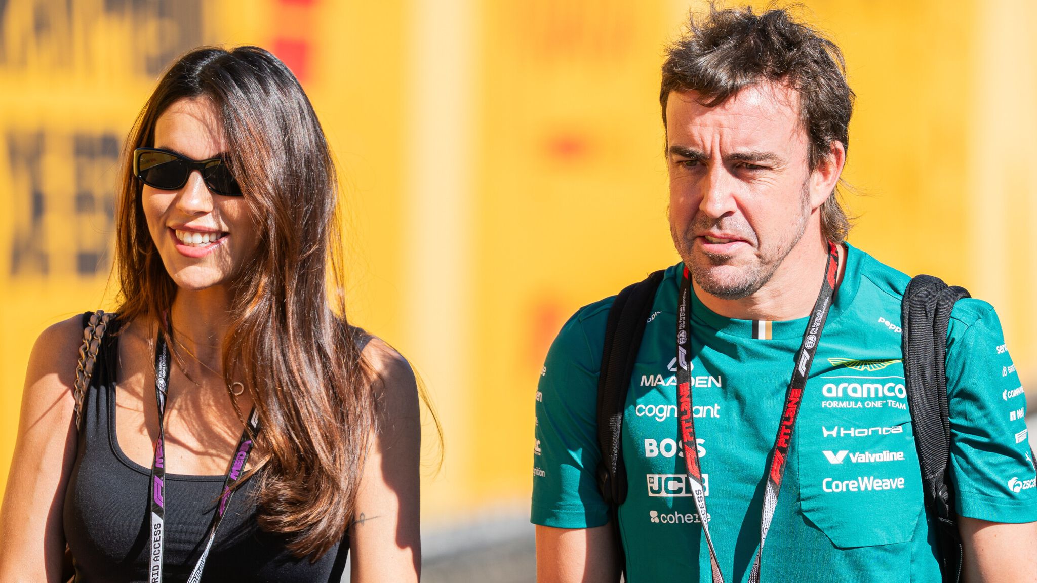 Alonso and his partner Melissa Jimenez at the
Spanish GP