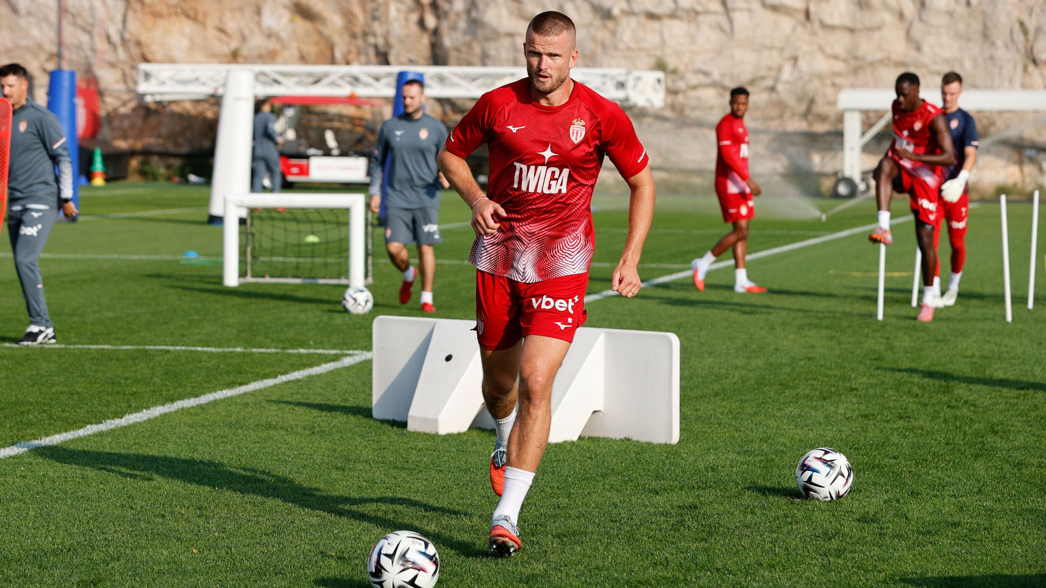 Eric Dier is not just training with Monaco he is helping coach the youngsters too