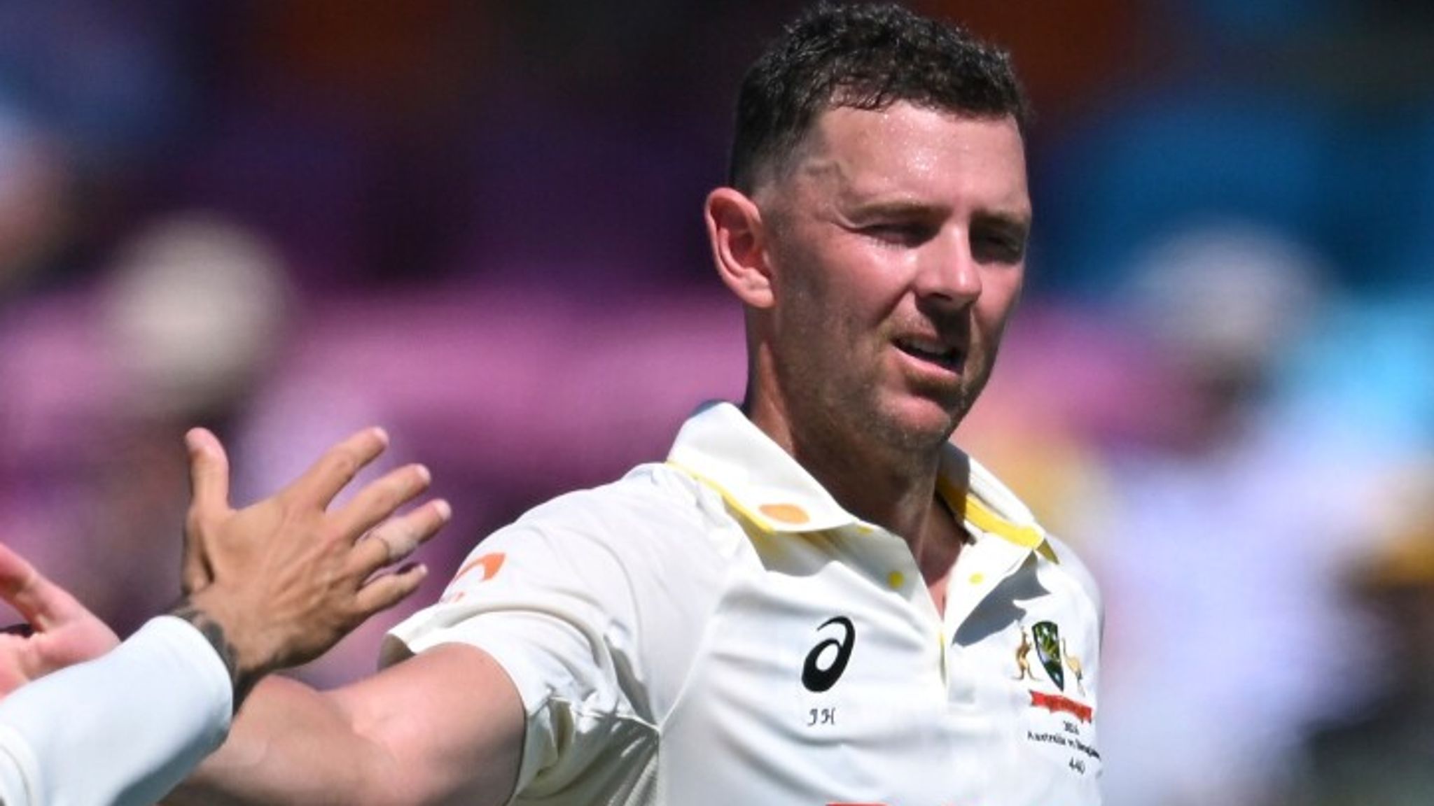 Josh Hazlewood claimed career-best Test figures of 6-49 as Australia won by 214 runs in Durban