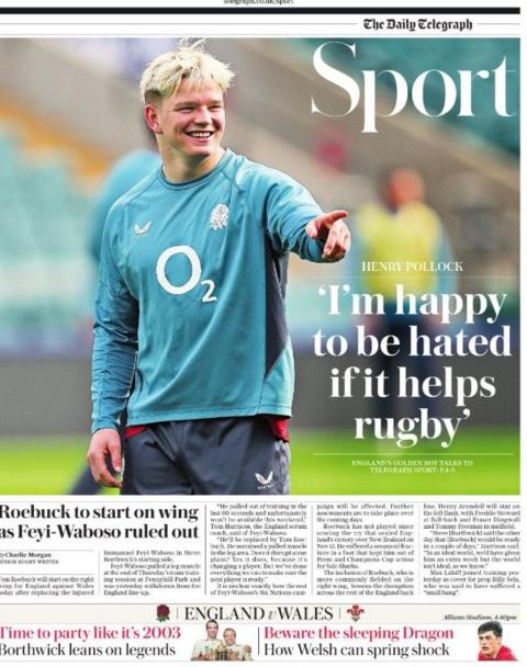 Telegraph back page