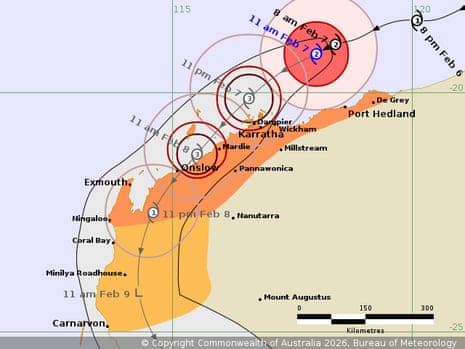 Tropical Cyclone Forecast Track Map – WA