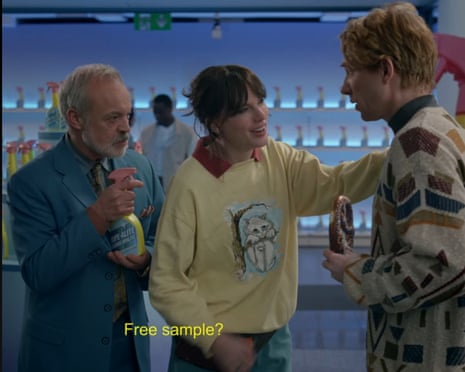 Graham Norton and Domhnall Gleeson (right) in Taylor Swift's Opalite video.