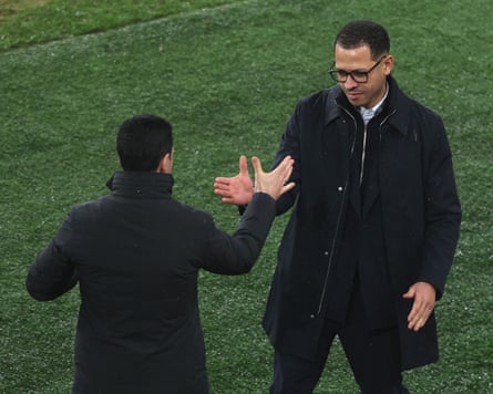 Chelsea manager Liam Rosenior (right) and his Arsenal counterpart Mikel Arteta shake hands but tempers frayed in their Carabao Cup semi-final