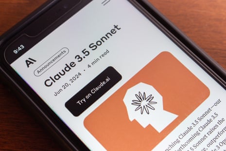 A Claude logo on a phone screen