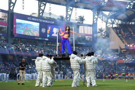 Performers during the opening ceremony at the Wankhede Stadium