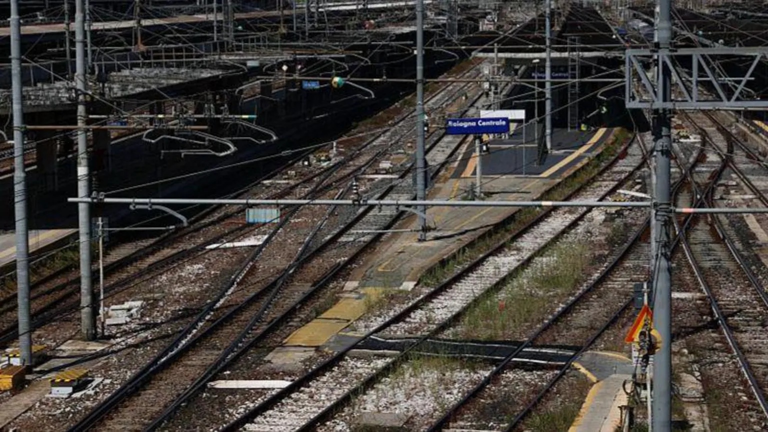 NurPhoto via A view of train tracks at Bologna Centrale station
