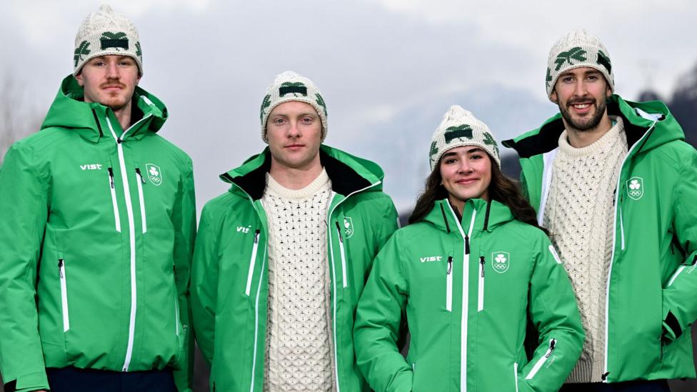 Ireland's four Winter Olympians of Ben Lynch, Cormac Comerford, Annabelle Zurbay and Thomas Maloney Westgard
