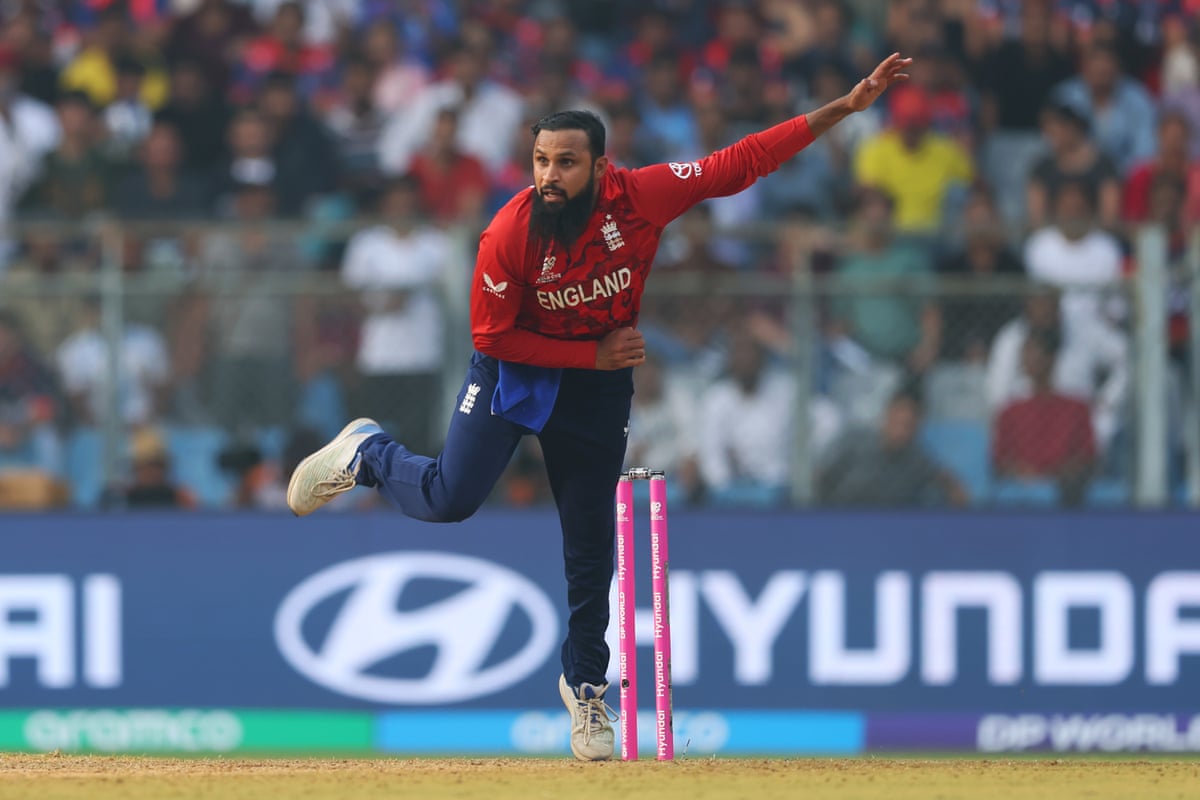 England spinner Adil Rashid bowls against Nepal
