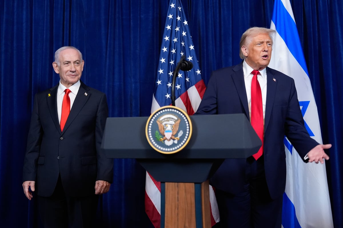 President Donald Trump answers a question from a reporter at the end of a news conference with Israel's Prime Minister Benjamin Netanyahu at Mar-a-Lago, Dec. 29, 2025, in Palm Beach, Fla.