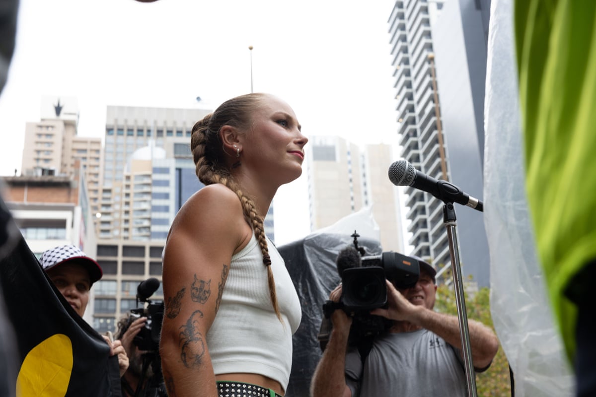 Grace Tame speaking in Sydney on Monday