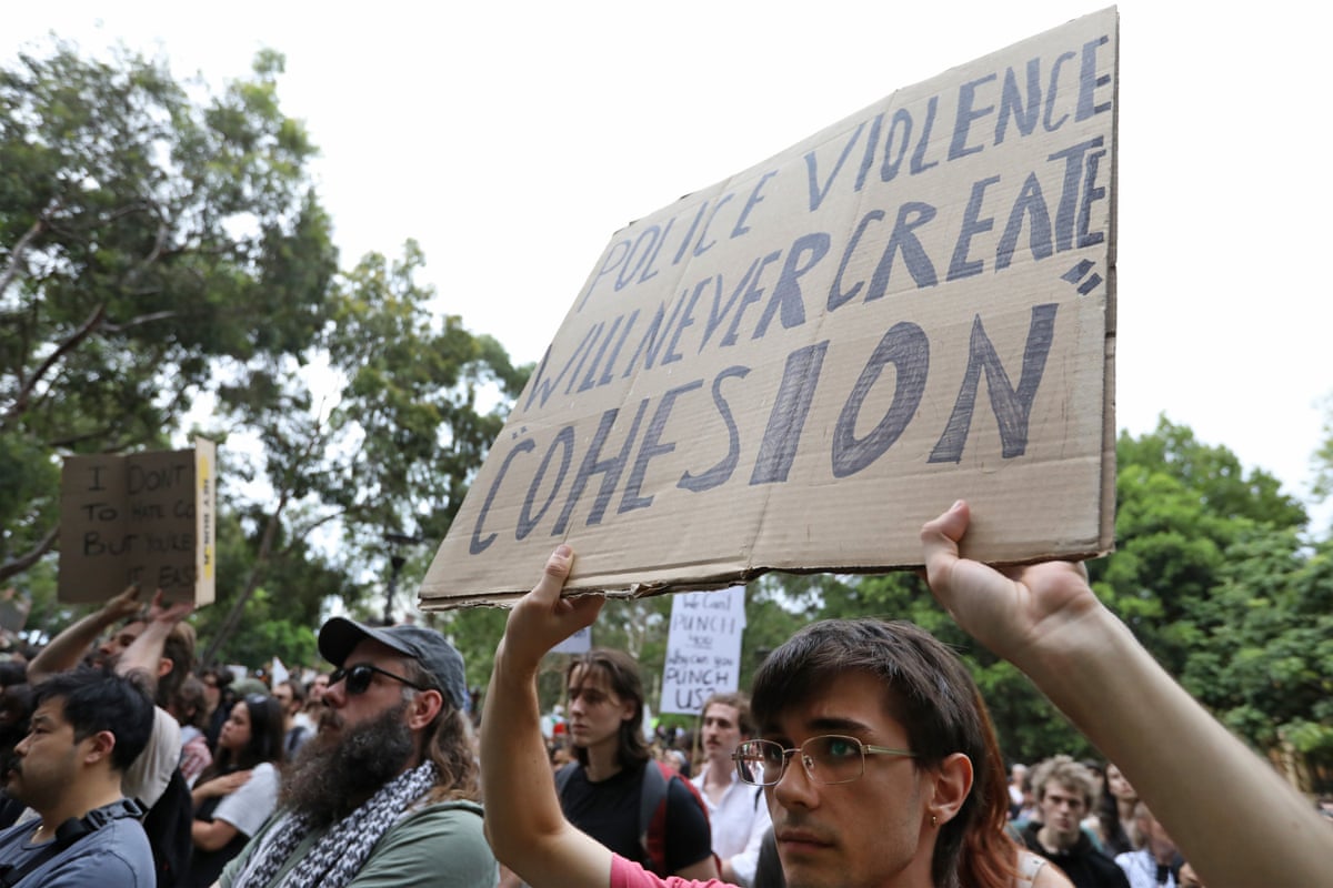 Protesters at Harmony Park on Tuesday