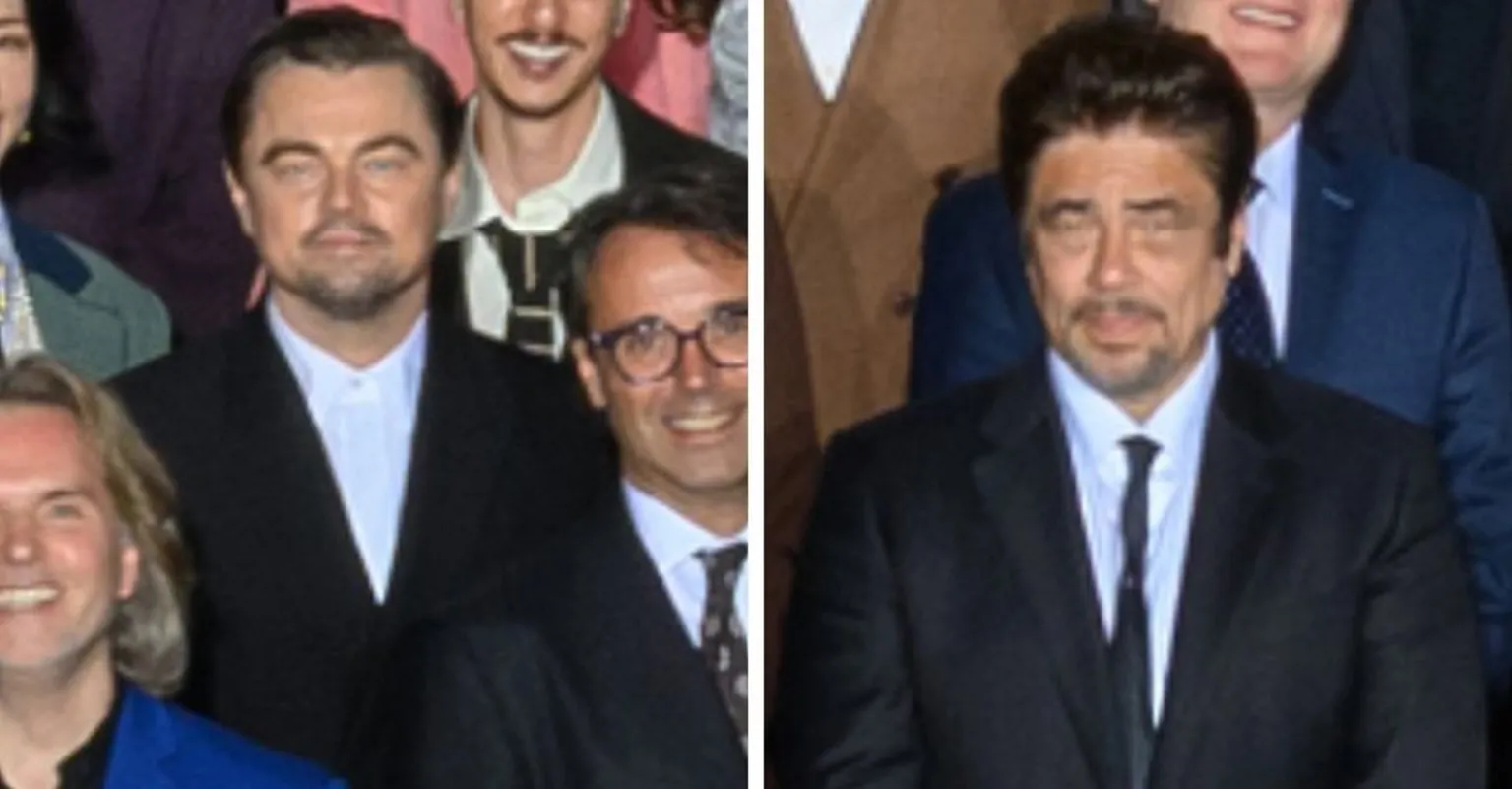 AMPAS Leonardo DiCaprio and Benicio del Toro in the Oscars class photo