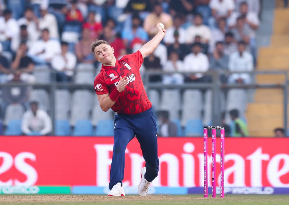 Sam Curran of England bowls during the ICC men’s T20 World Cup match against Nepal