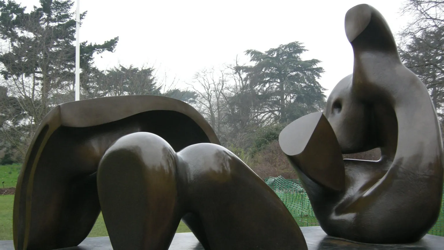 A Henry Moore sculpture at Kew Gardens - ' Three Piece Reclining Figure: Draped' (1975)
