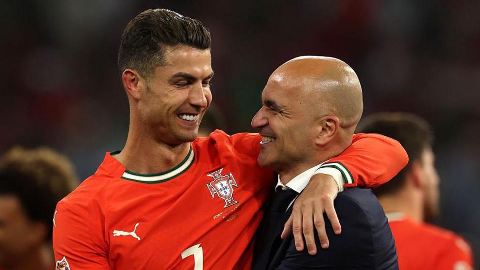 Portugal captain Cristiano Ronaldo with Roberto Martinez