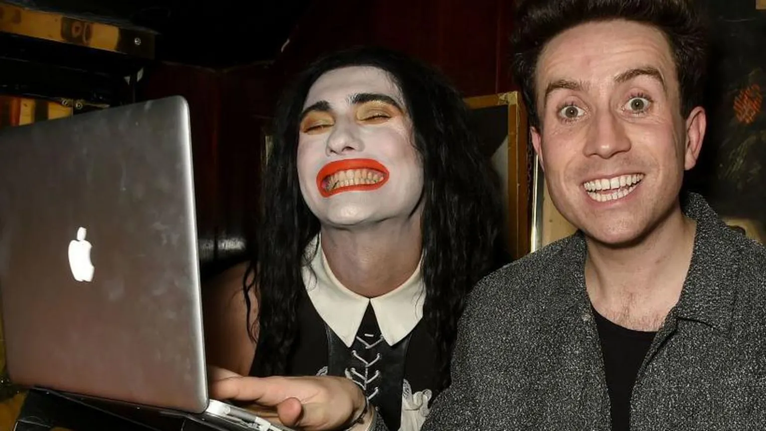  Jeffrey at an afterparty with Nick Grimshaw.