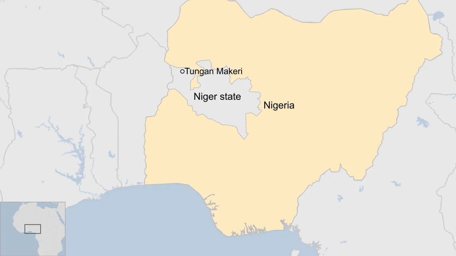 Map locating Tungan-Makeria in Niger staet, north-west Nigeria.