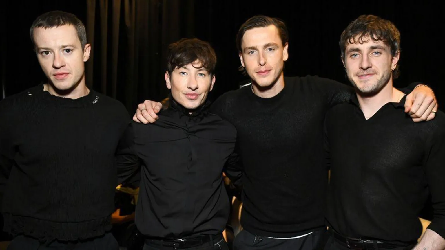  Joseph Quinn, Barry Keoghan, Harris Dickinson and Paul Mescal- all wearing black
