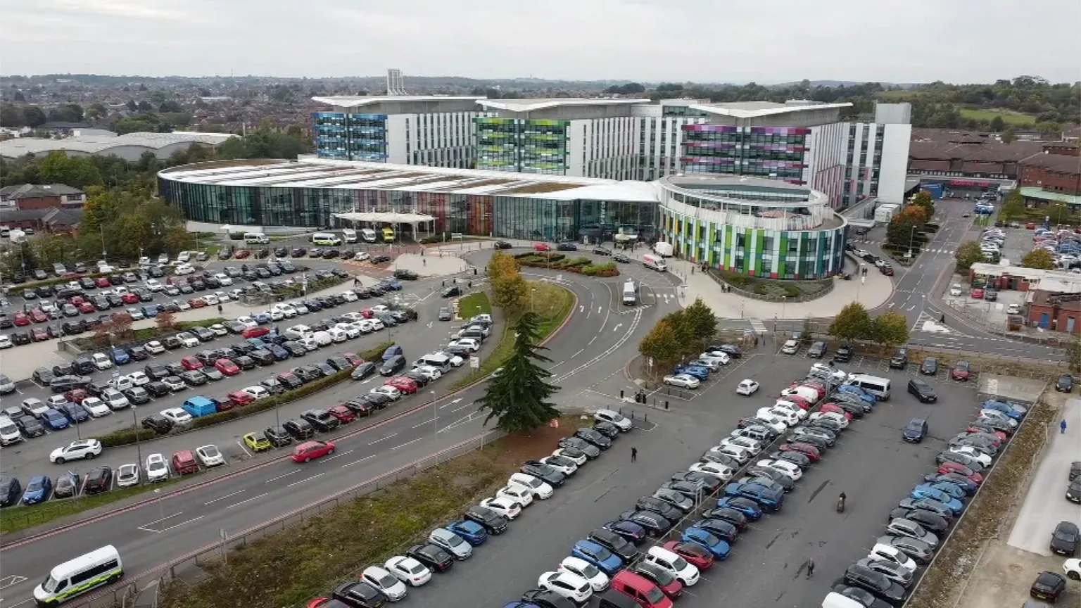 A photo of King's Mill Hospital taken from the air