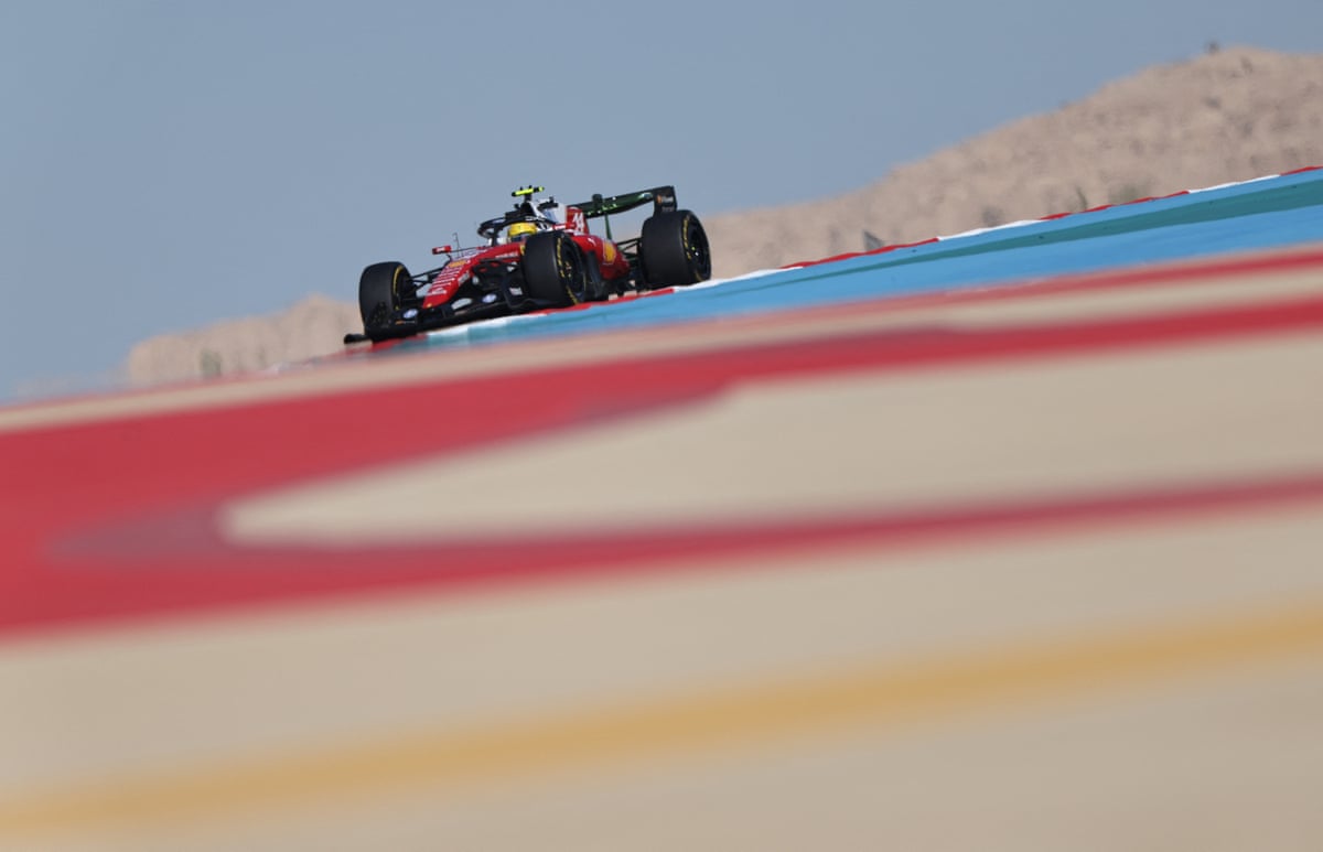 Lewis Hamilton puts his new Ferrari to the test in Bahrain.