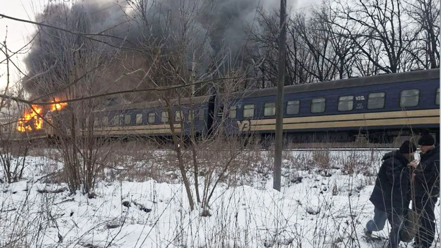 Omar/93rd brigade A burning train in Kharkiv region