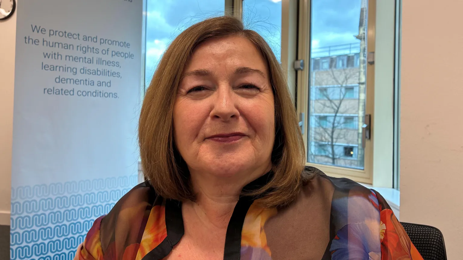 A woman in an office