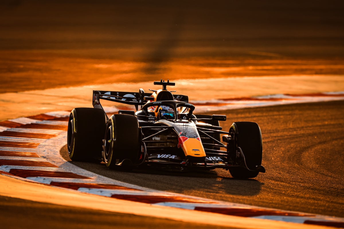 Max Verstappen puts his Red Bull through its paces during testing in Bahrain.